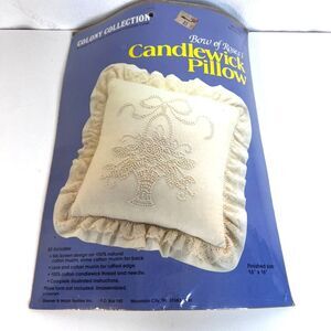 Colony Collection Candlewick Pillow Bow of Roses I Needlecraft Kit NEW VTG Craft